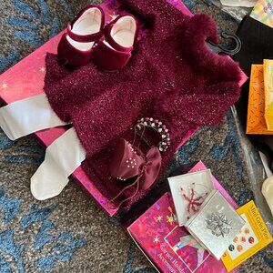RETIRED American Girl Doll Garnet Holiday Outfit and Accessories - LIKE NEW 2001